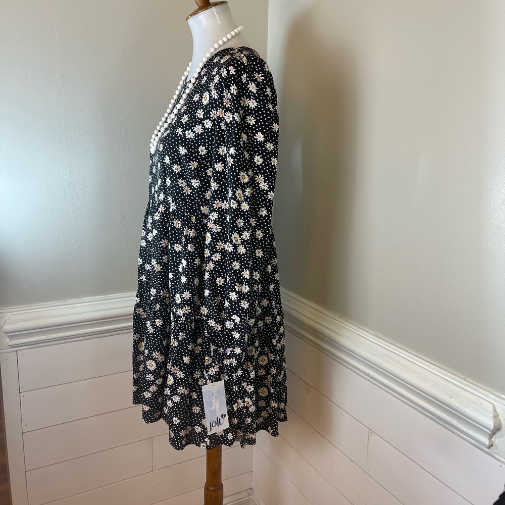 Jolt Daisies and Dots Print Dress S (jrs.) FREE SHIP - Picture 2 of 5